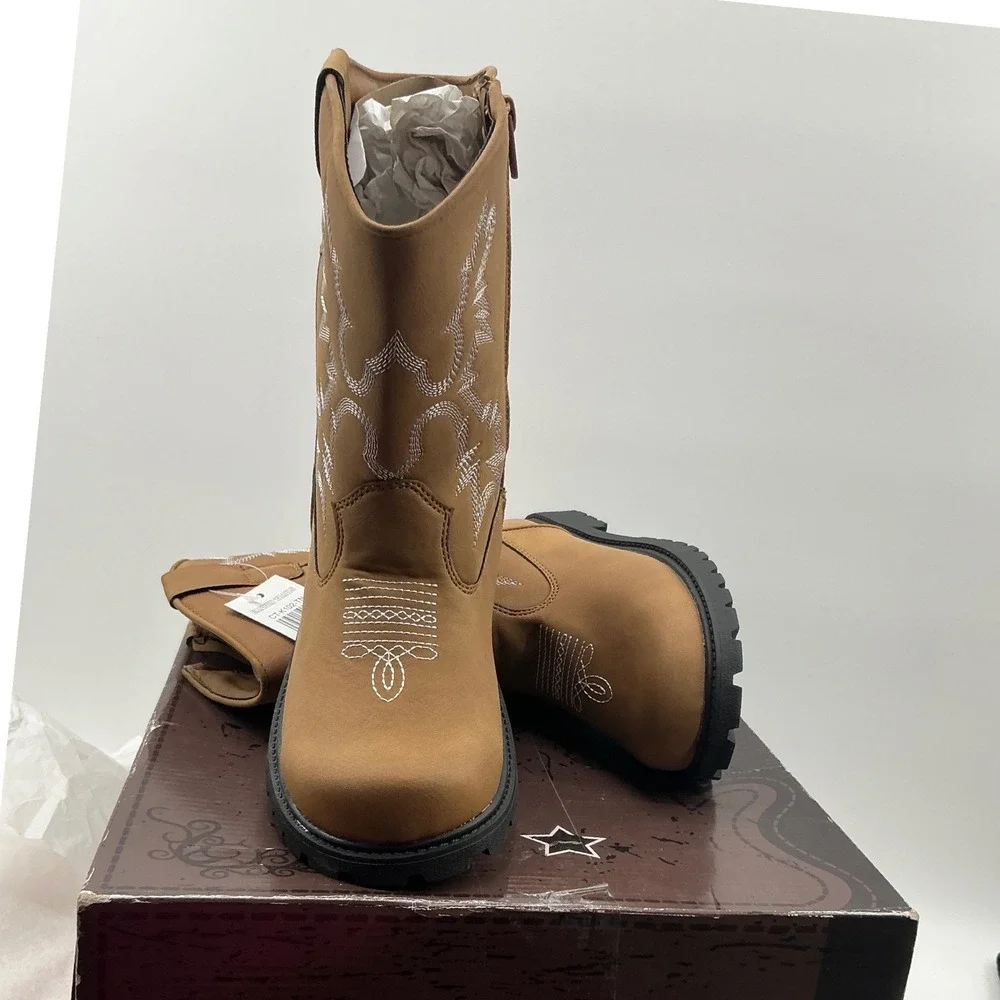 Canyon Trails Kids Tan Western Cowboy Boots CT-K102-TN Size 6M NWT